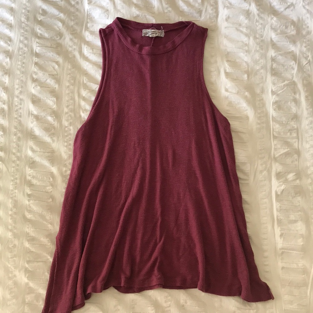 High-neck red tank top